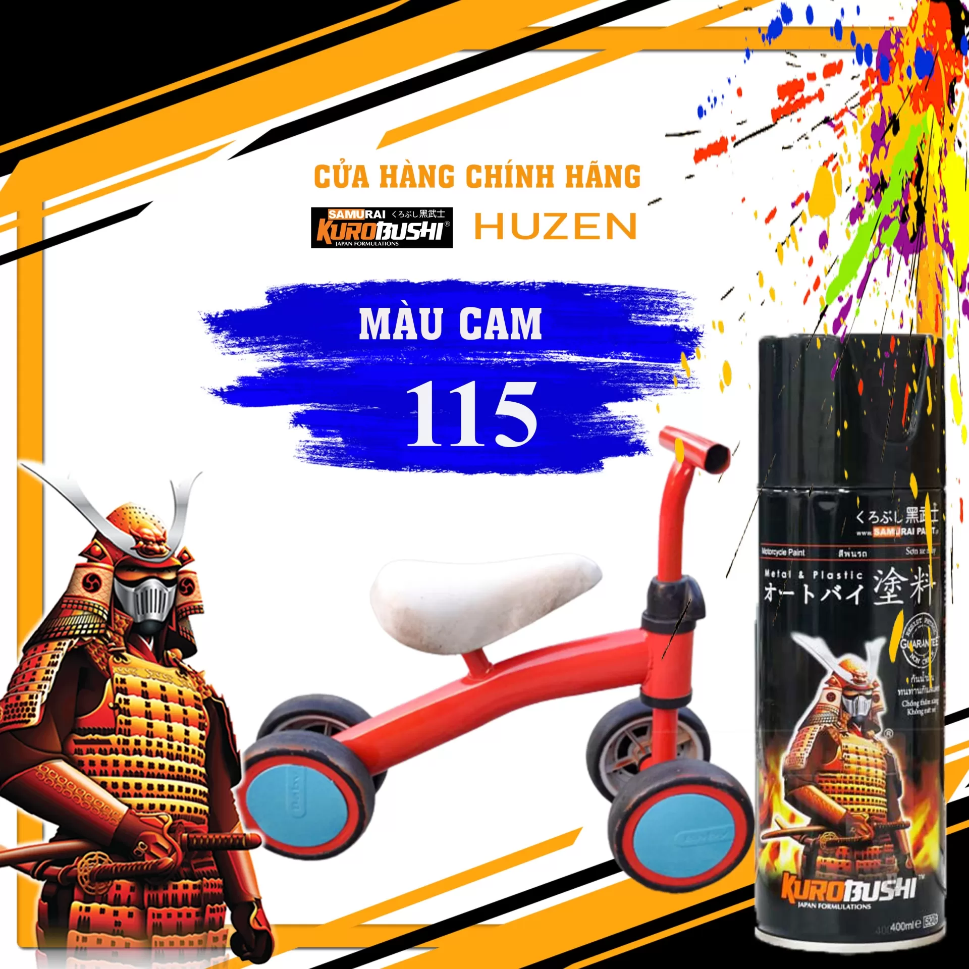 Sơn Màu Cam 115 Samurai – Lựa Chọn Hoàn Hảo Cho Dàn Áo Xe