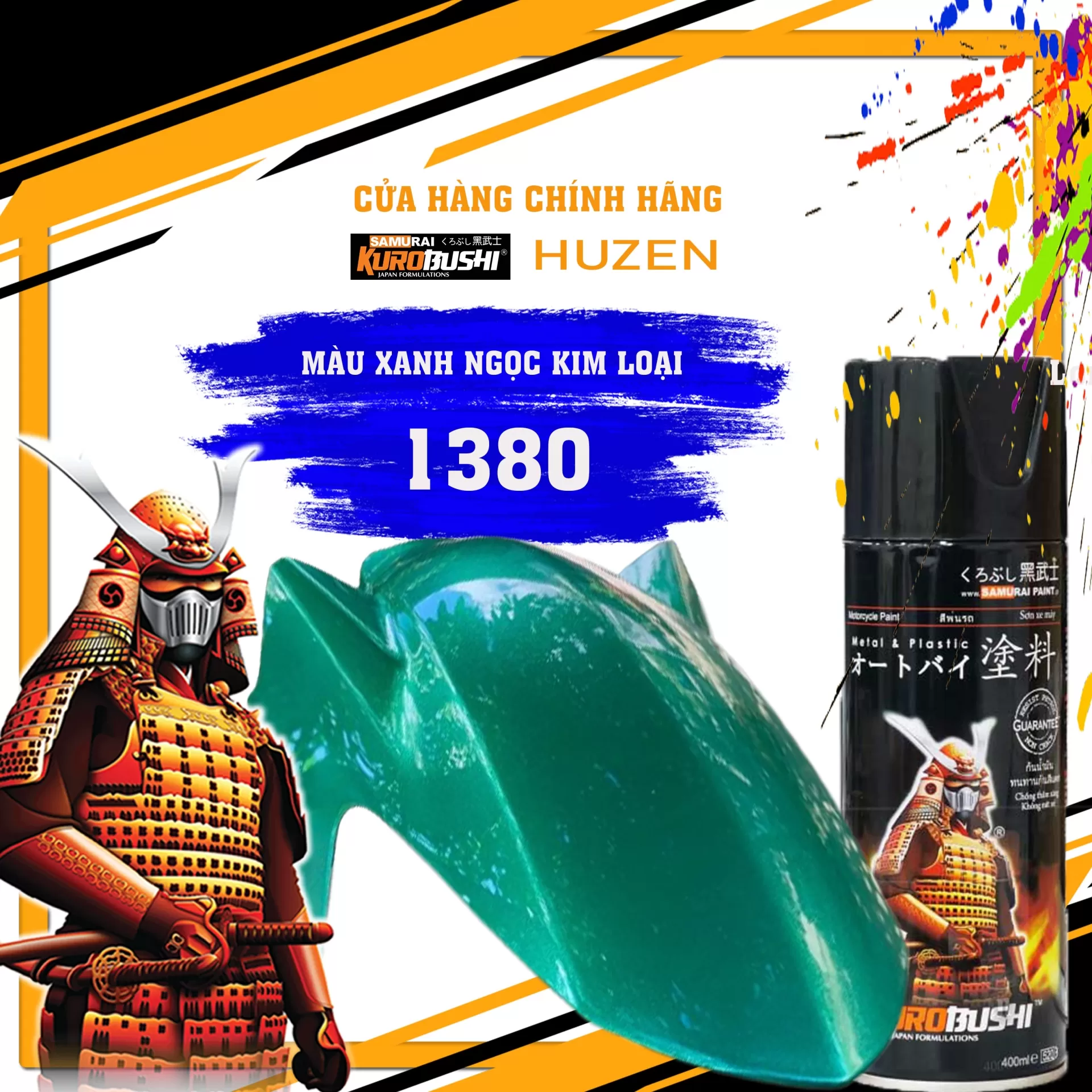 Sơn Xịt Samurai 1380 – Xanh Ngọc Tươi Mát, Thanh Lịch Và Cuốn Hút