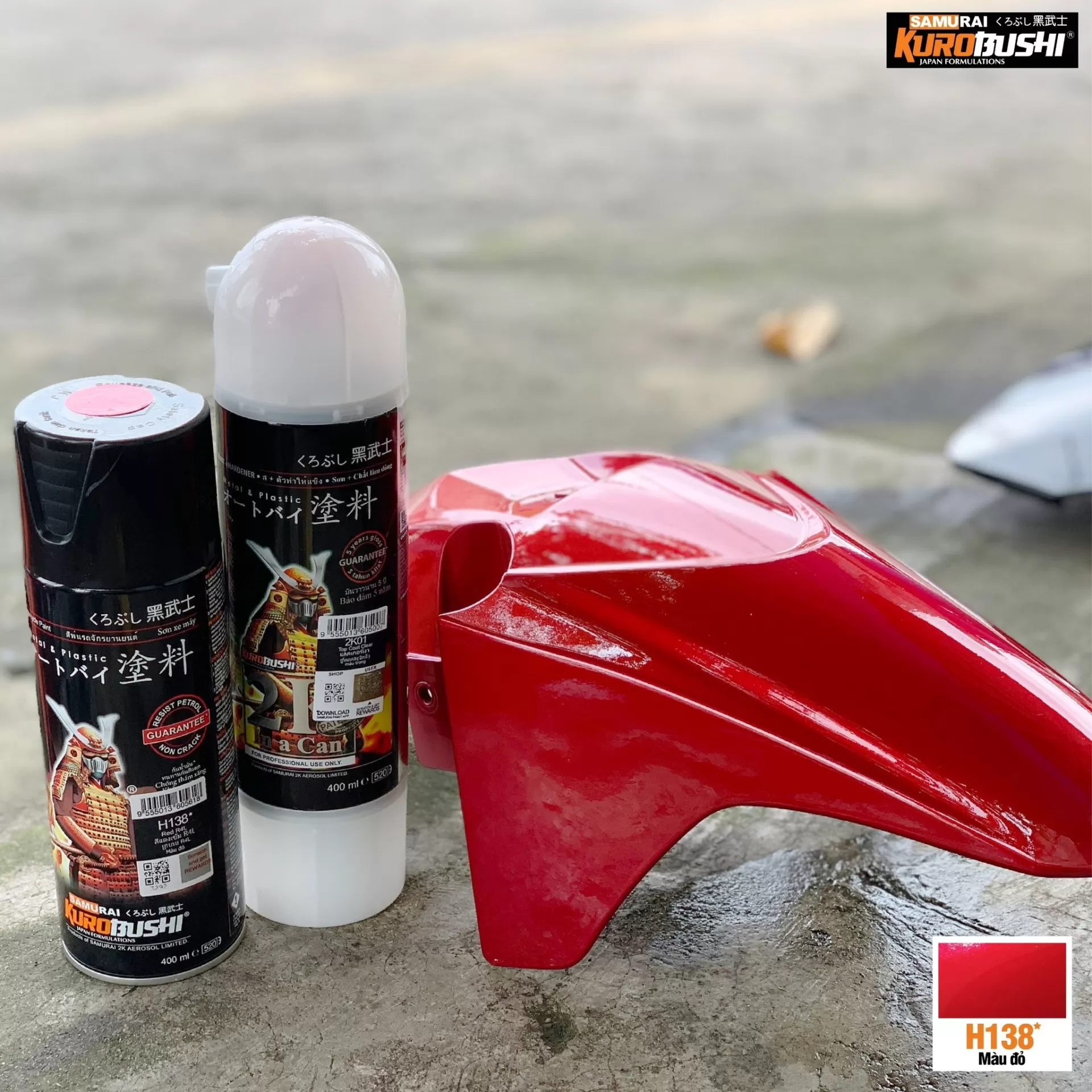 Sơn Xịt Samurai H138 – Đỏ Đậm Mạnh Mẽ, Cá Tính Và Nổi Bật Mọi Góc Nhìn