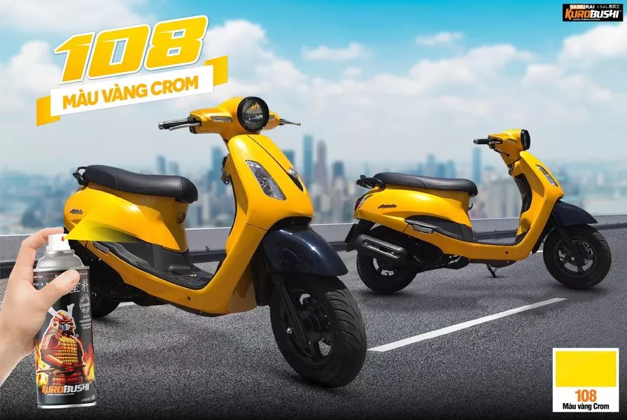 Sơn Xịt Samurai 108 – Vàng Tươi Sáng Chói, Chất Lượng Đỉnh Cao