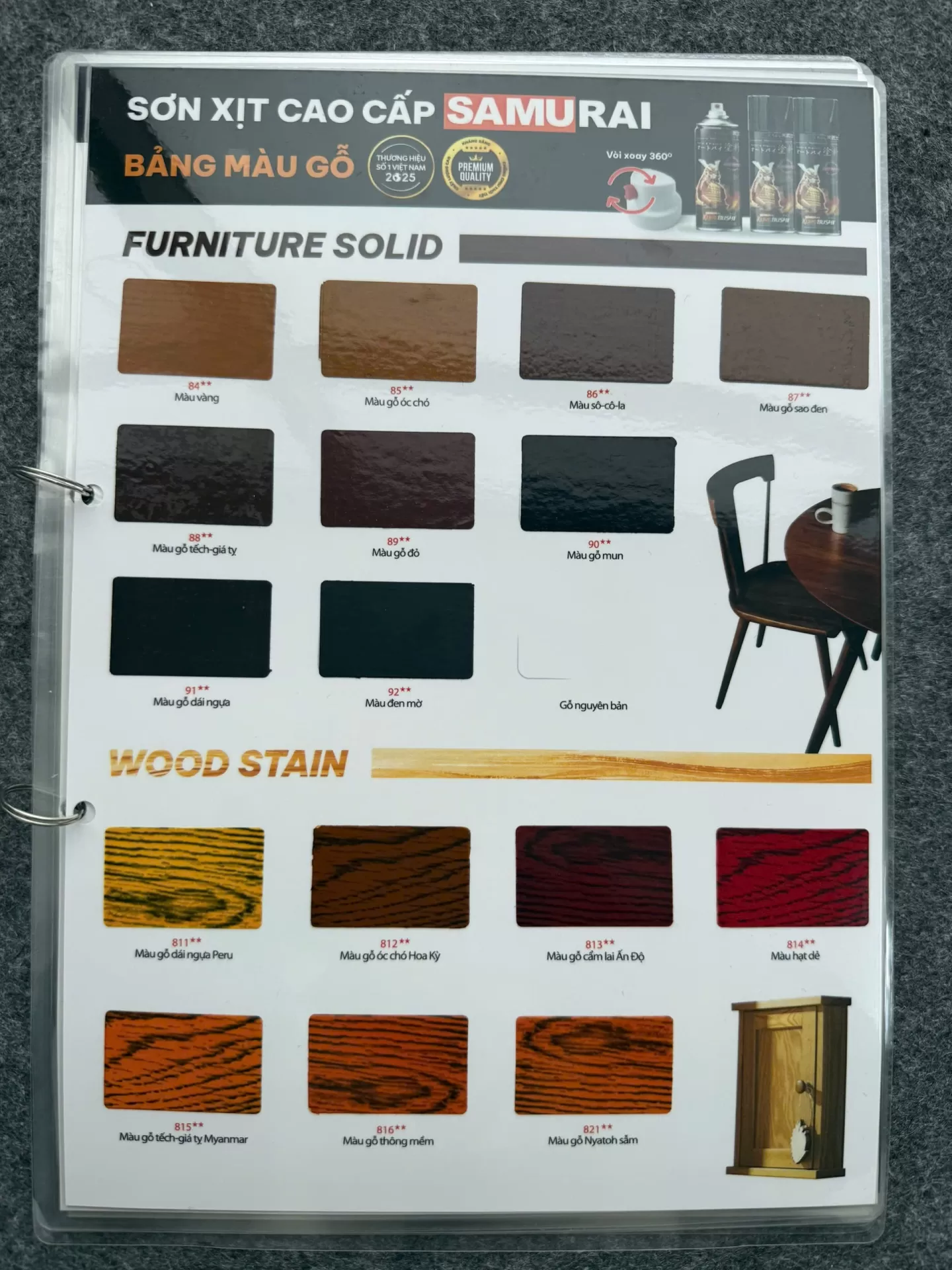 BẢNG MÀU SƠN SAMURAI