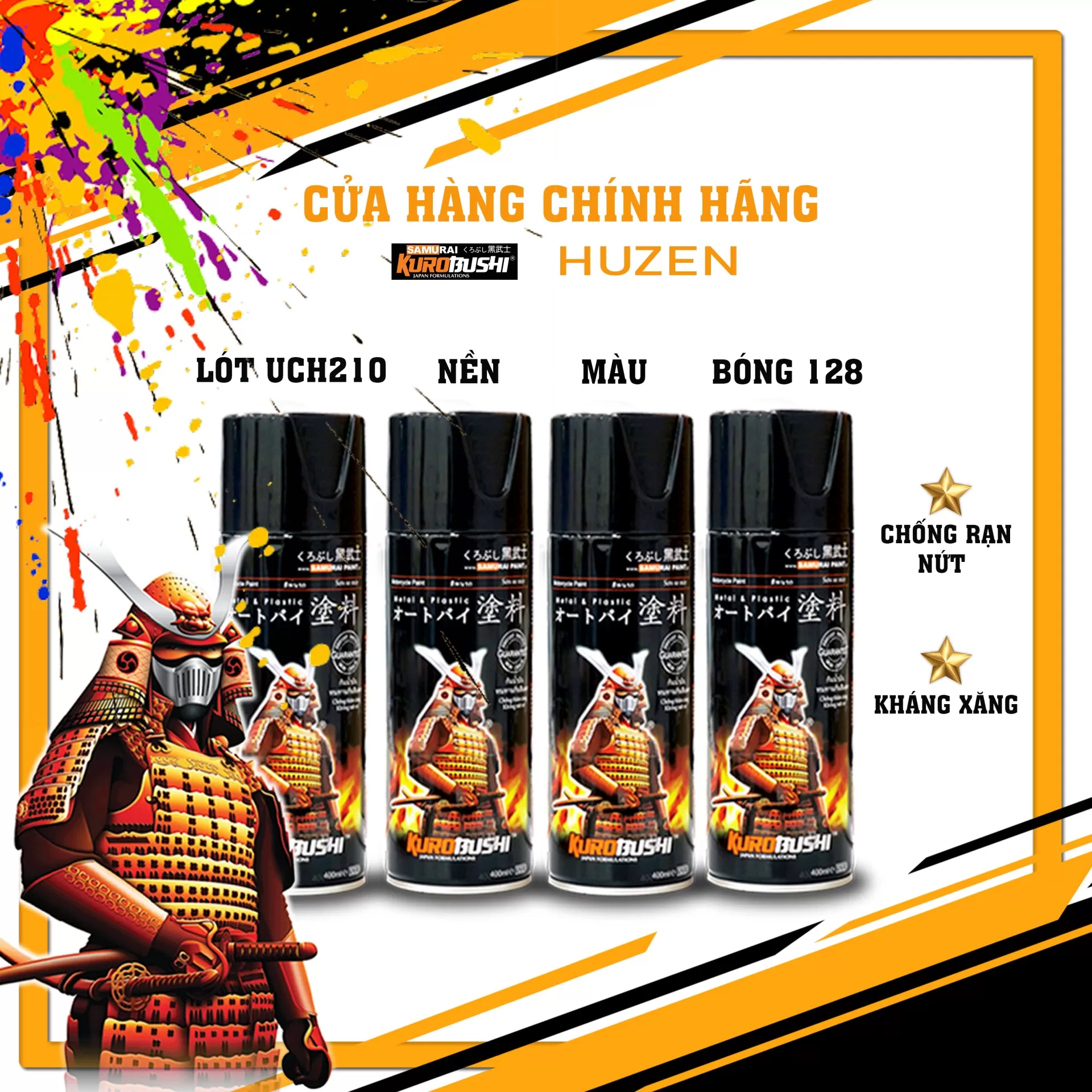 Sơn xịt Samurai K430 – màu trắng ánh kim sang trọng, bề mặt sáng đẹp, bám chắc, khô nhanh, lên màu đều