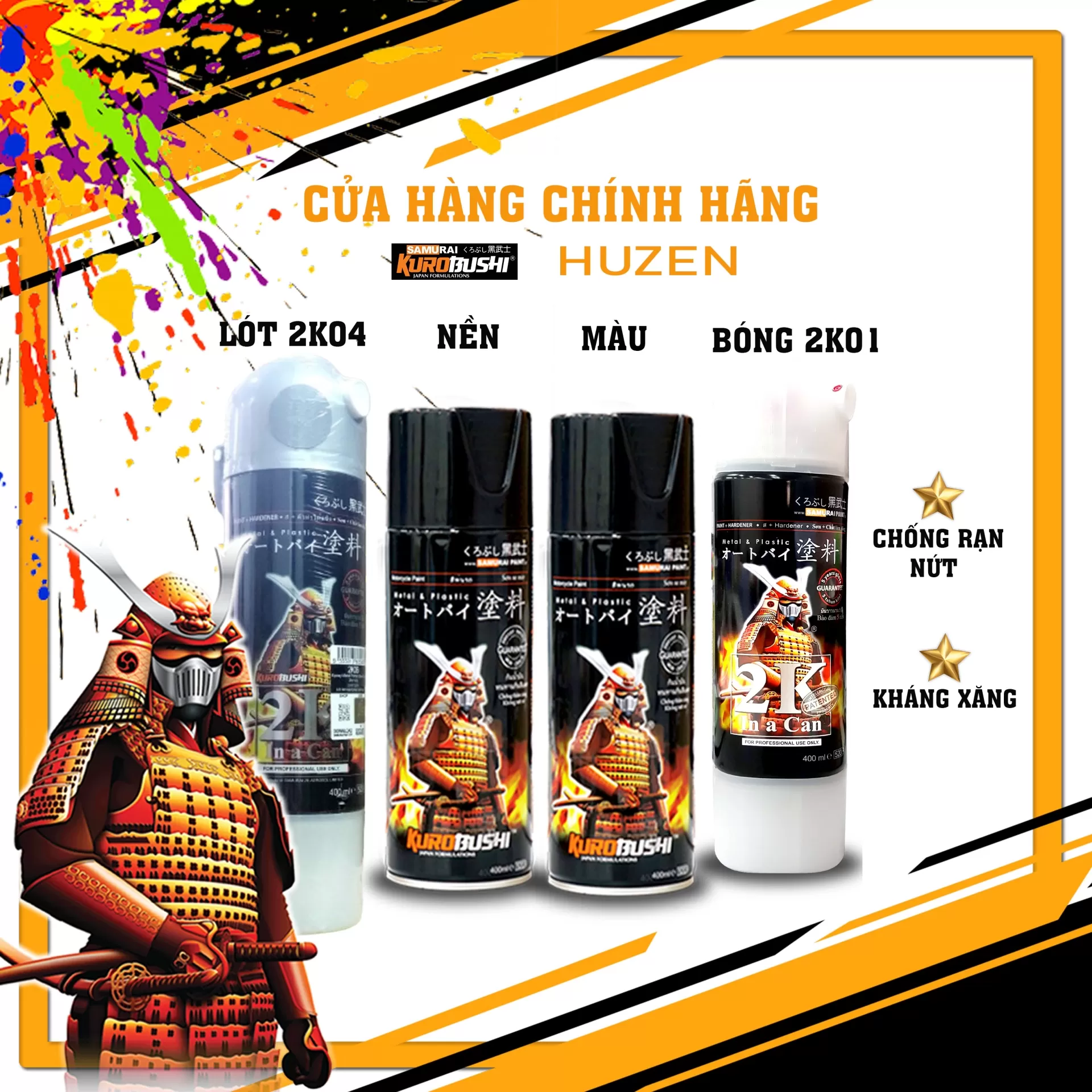 Sơn xịt Samurai K430 – màu trắng ánh kim sang trọng, bề mặt sáng đẹp, bám chắc, khô nhanh, lên màu đều
