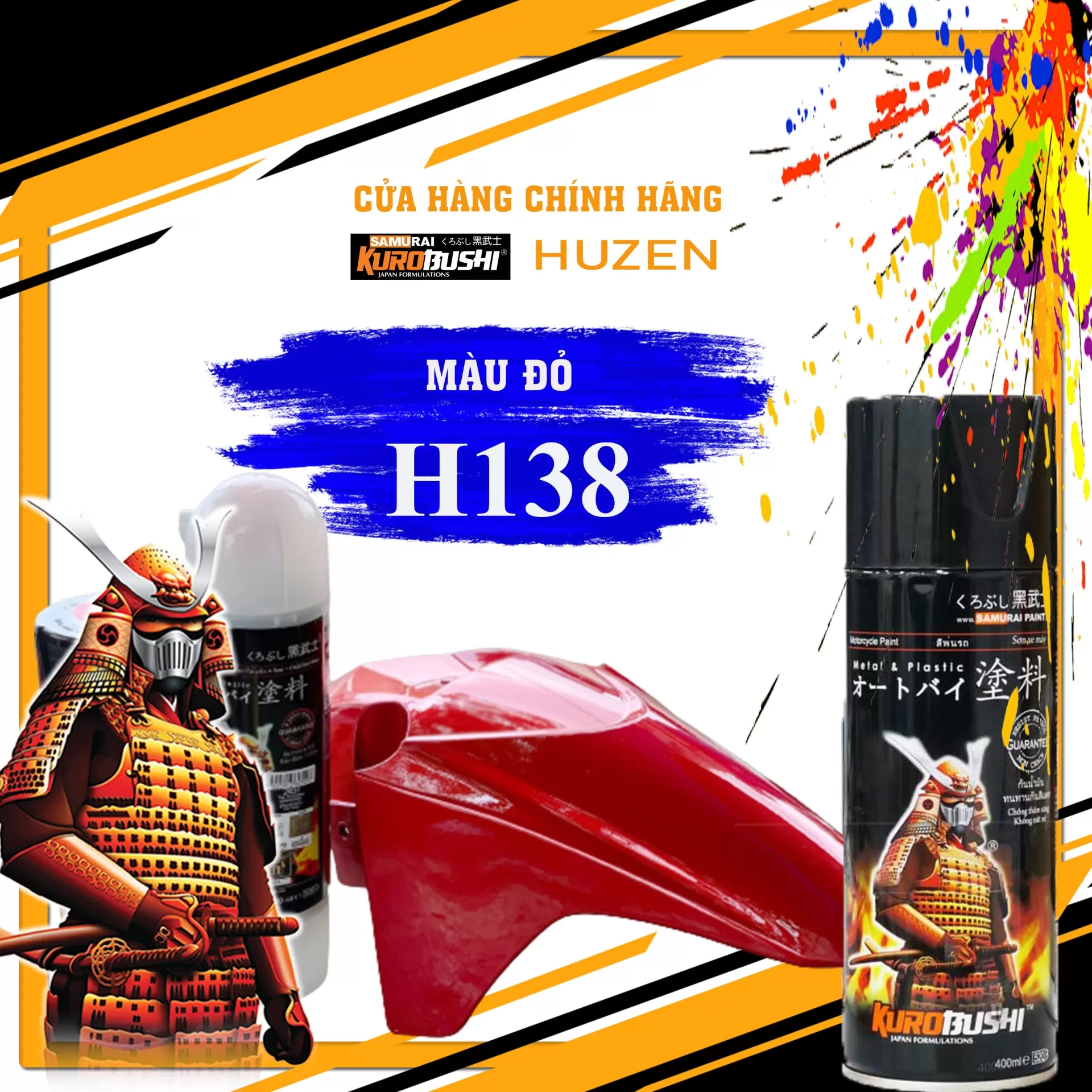 Sơn Xịt Samurai H138 – Đỏ Đậm Mạnh Mẽ, Cá Tính Và Nổi Bật Mọi Góc Nhìn