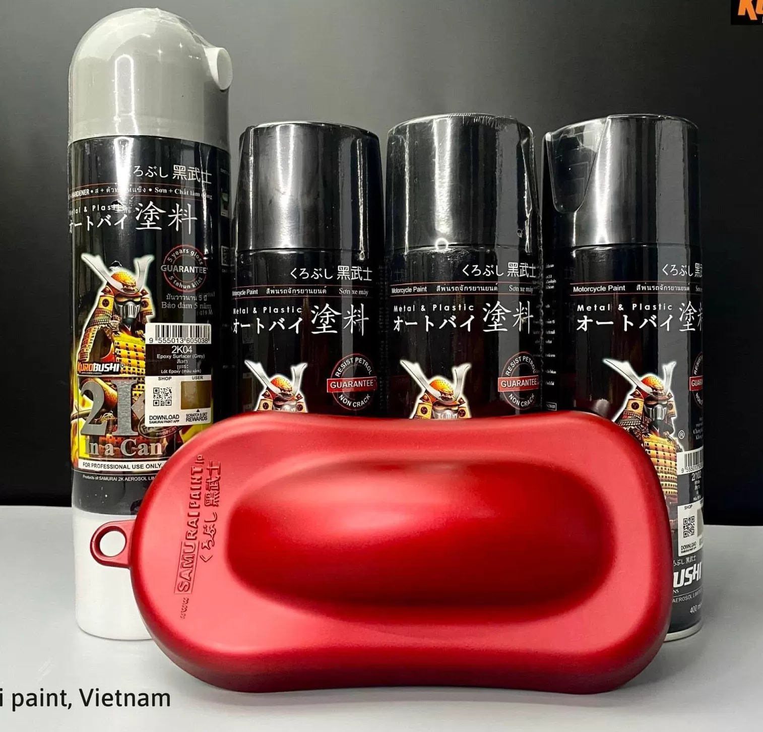 Sơn xịt Samurai H751 – màu đỏ mờ cá tính, sắc đỏ trầm đẹp, đều màu, bám chắc, khô nhanh
