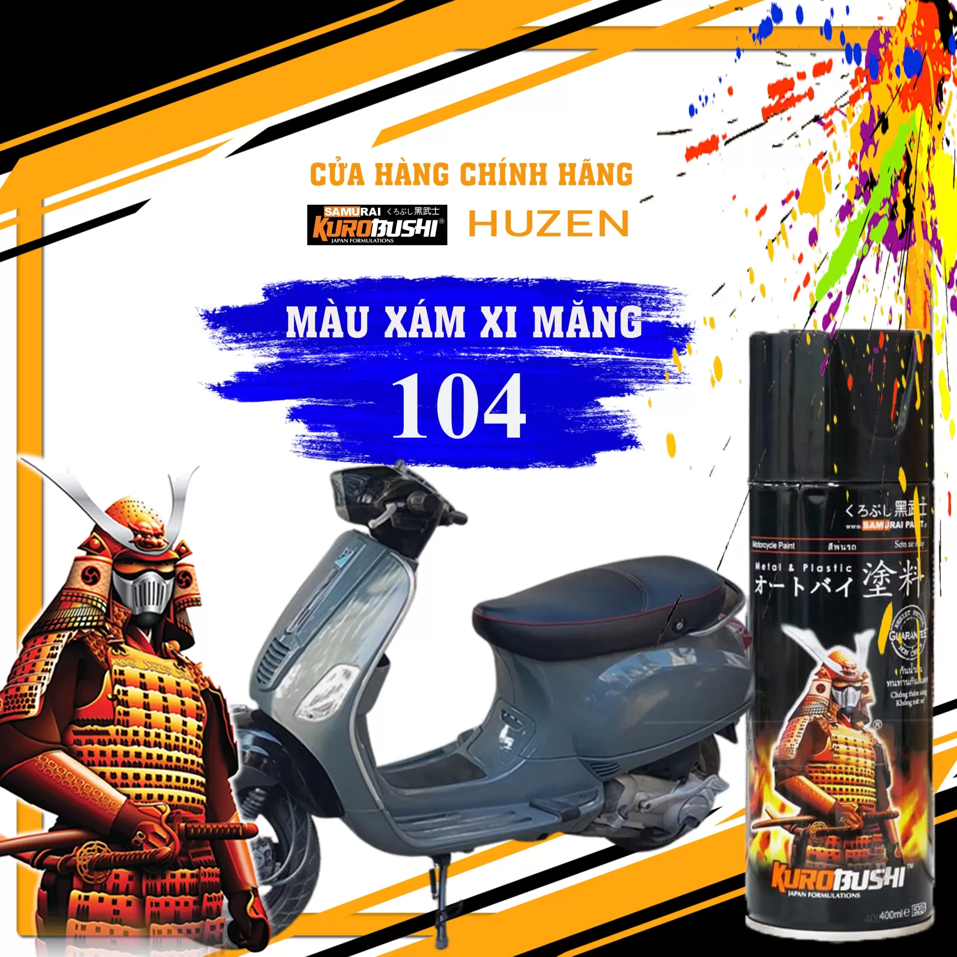 Samurai 104 Màu Xám Xi Măng Sang Trọng, Bền Màu, Chống Bong Tróc
