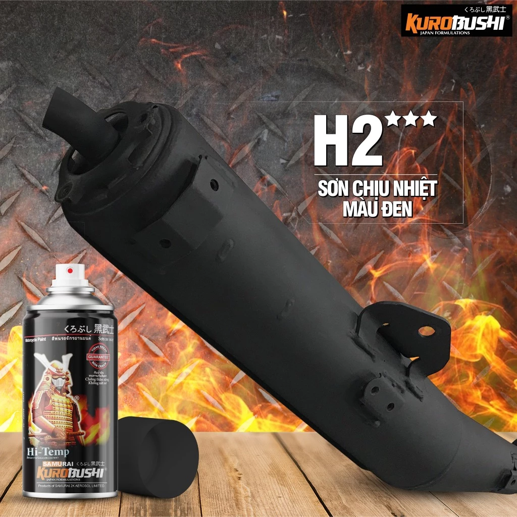 Sơn Pô H2 và H1 Samurai cực bền chịu được lên tới 600 độ C công thức nhật bản
