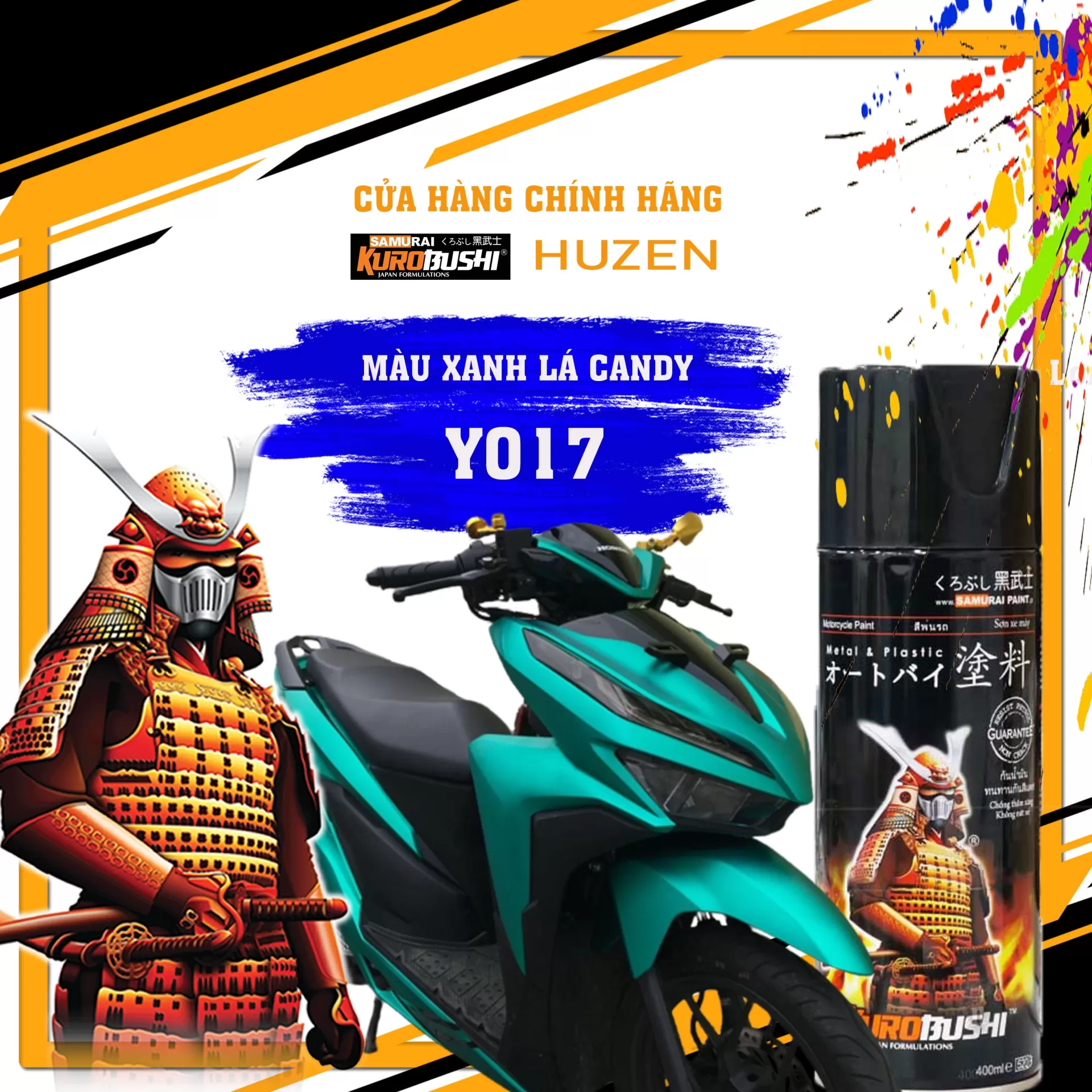 Sơn xịt hiệu ứng vân bông tuyết Samurai KE03 – họa tiết tuyết rơi độc đáo, vân trắng nổi bật, khô nhanh, bám tốt