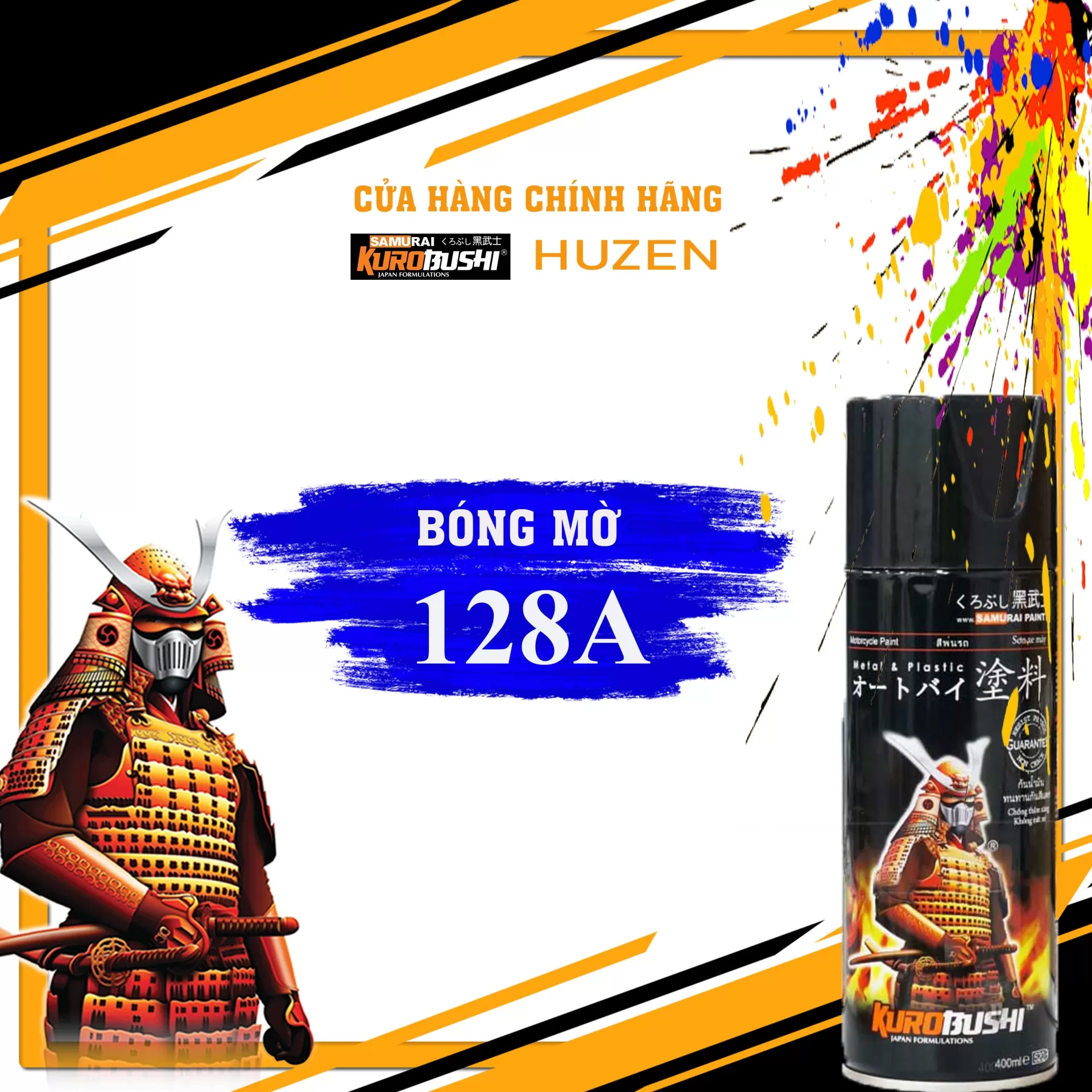 Sơn Xịt Nhám 128A Samurai – Lớp Phủ Mờ Cá Tính, Chống Chói Hiệu Quả