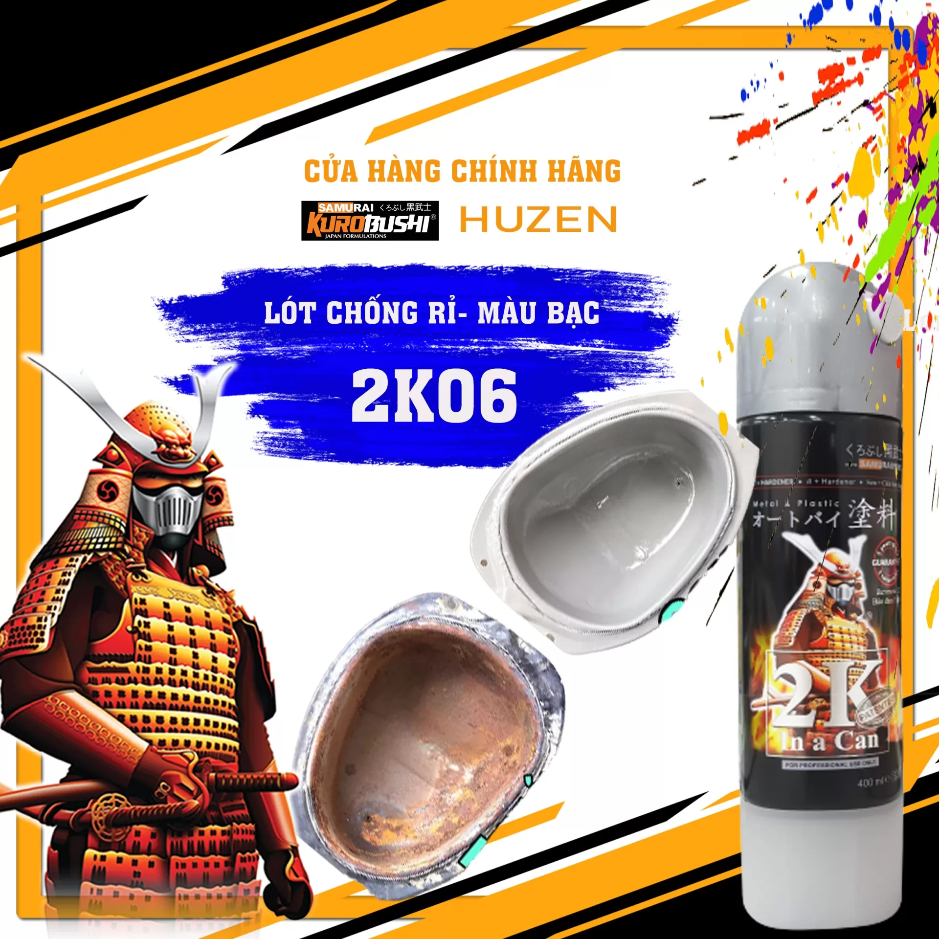 Siêu khuyến mãi: 1 lon 2K TẶNG 1 súng phun sơn cao cấp SAMURAI