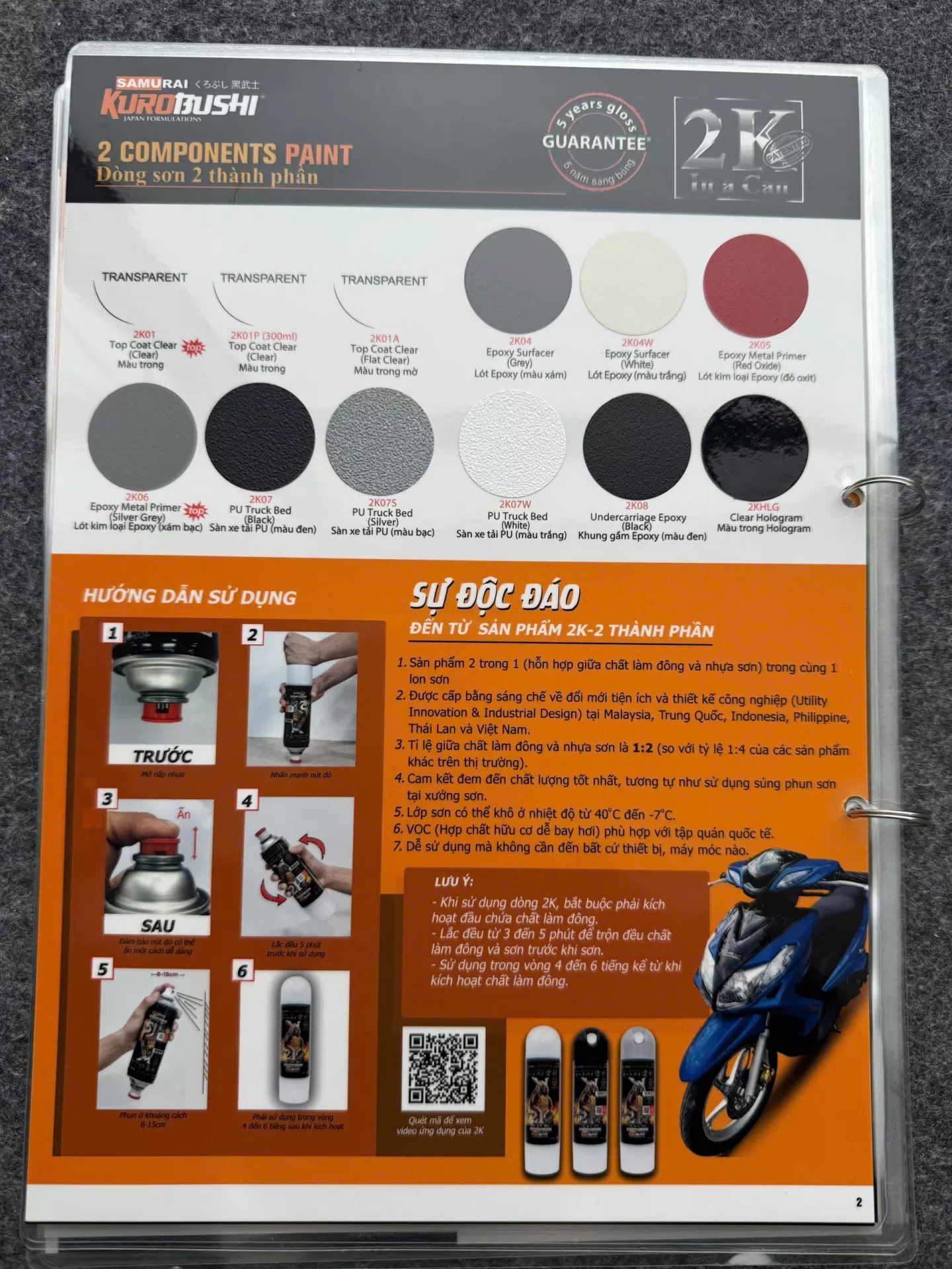 BẢNG MÀU SƠN SAMURAI