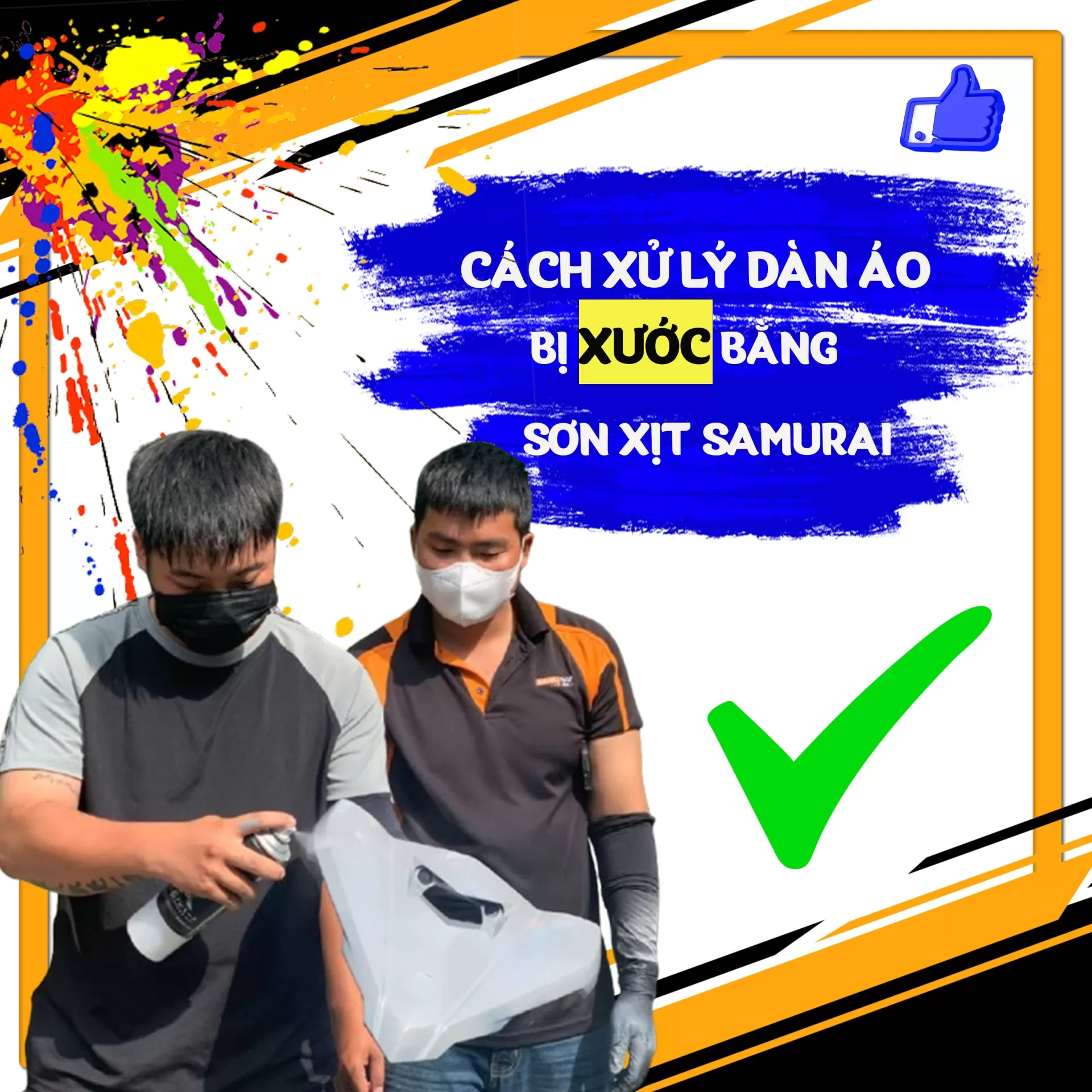 Cách Xử Lý Dàn Áo Xe Bị Xước Bằng Sơn Xịt Samurai Đơn Giản Tại Nhà