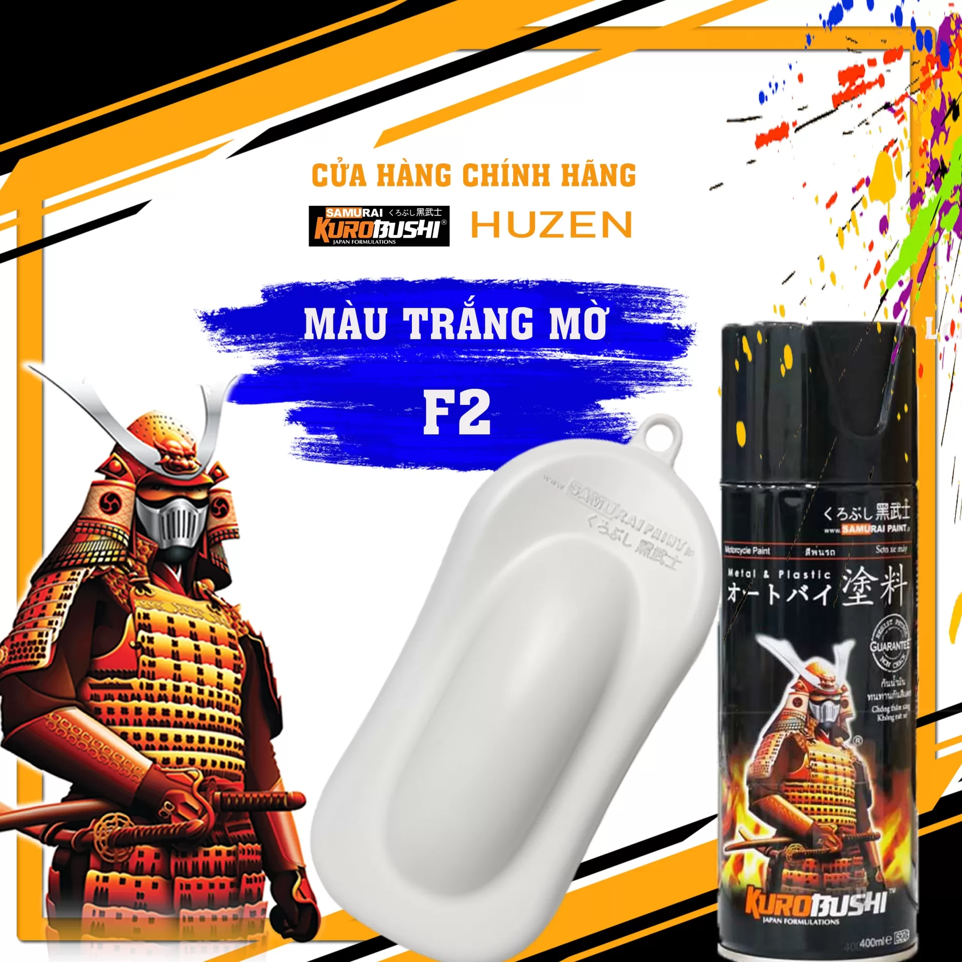 Sơn Xịt Samurai F2 – Màu Trắng Mờ Lên Xe Là Auto Đẹp