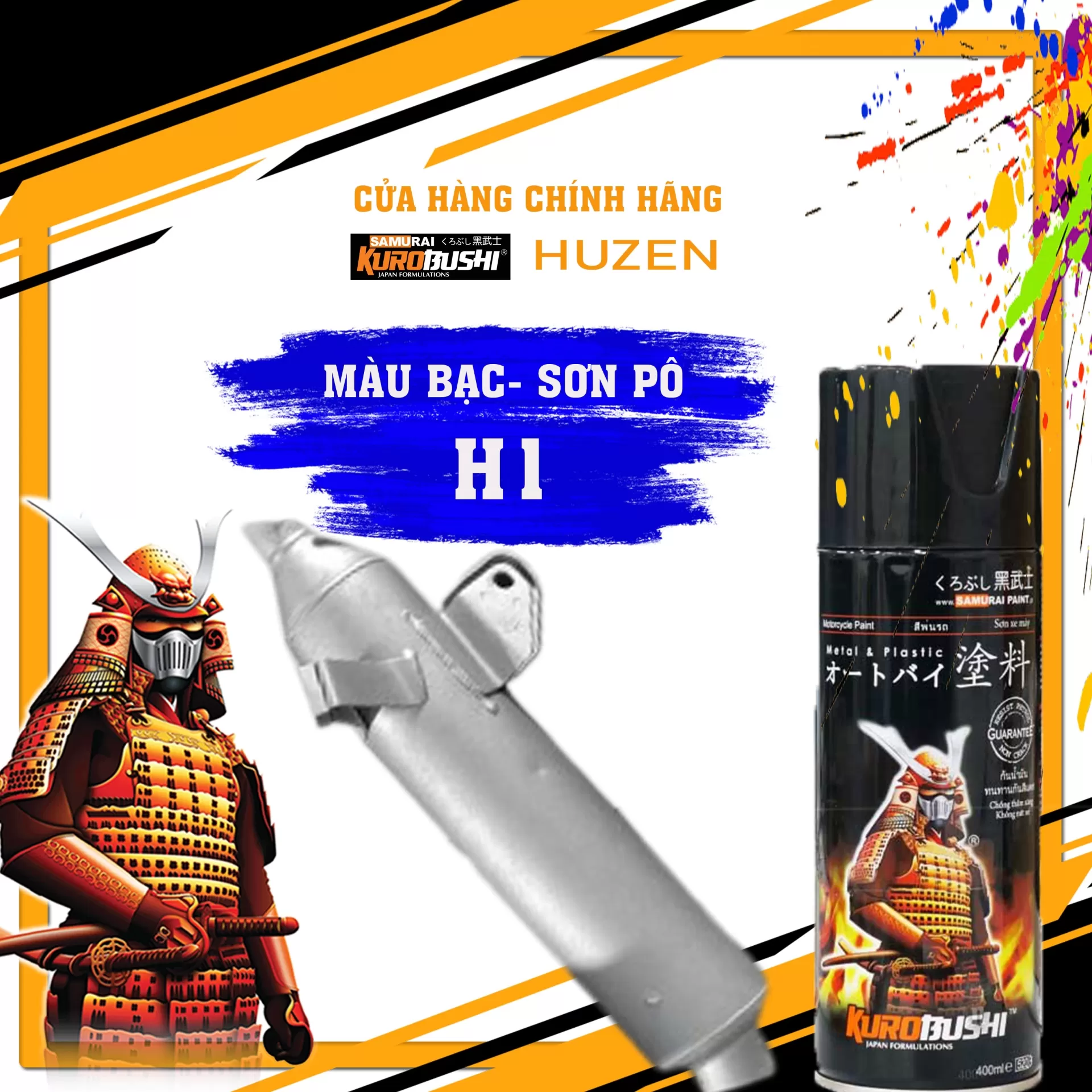 Sơn Pô H2 và H1 Samurai cực bền chịu được lên tới 600 độ C công thức nhật bản