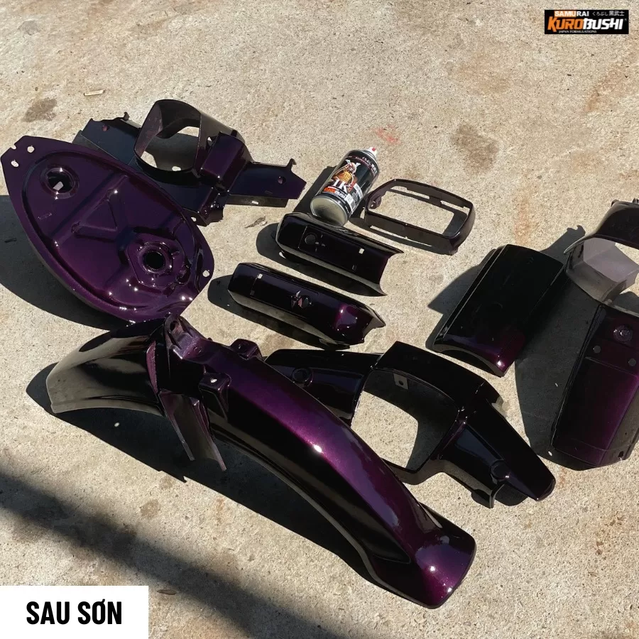 Sơn xịt Samurai UC+TCH611 – màu tím nho Dream, sắc tím mộng mơ, bóng đẹp, đều màu, khô nhanh, bám chắc