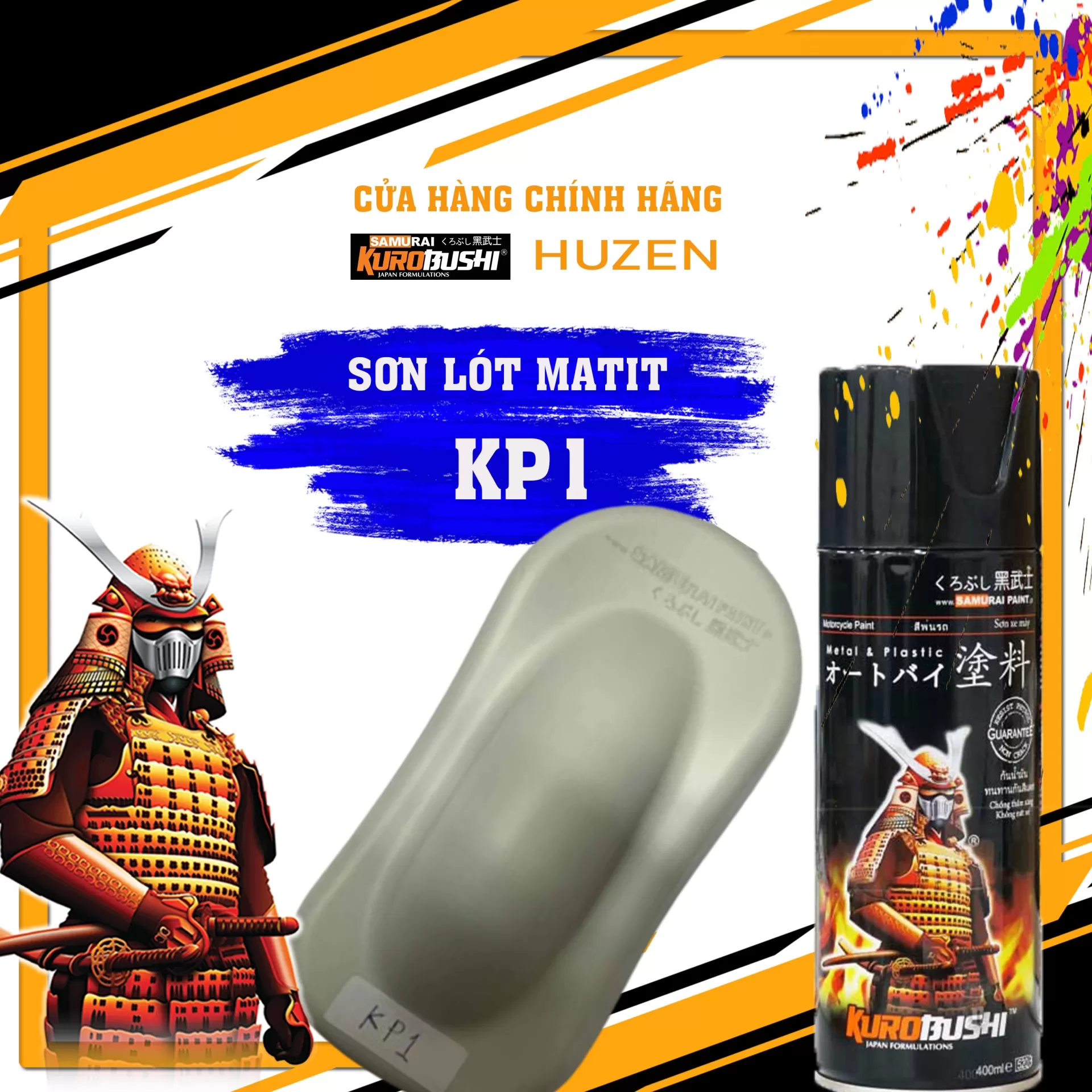 Sơn lót Samurai KP1 – lót lấp đầy vết xước, che khuyết điểm, bám chắc, khô nhanh, tạo bề mặt mịn