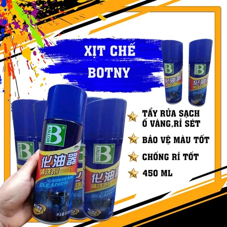 Dung Dịch Xịt Chế Botny – Tẩy Rửa, Làm Sạch Chế Hòa Khí Cực Nhanh, Không Ăn Mòn