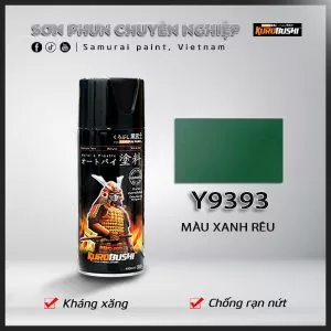 Sơn xịt Samurai Y9393 – màu xanh rêu cá tính, sắc xanh độc đáo, đều màu, khô nhanh, bám chắc