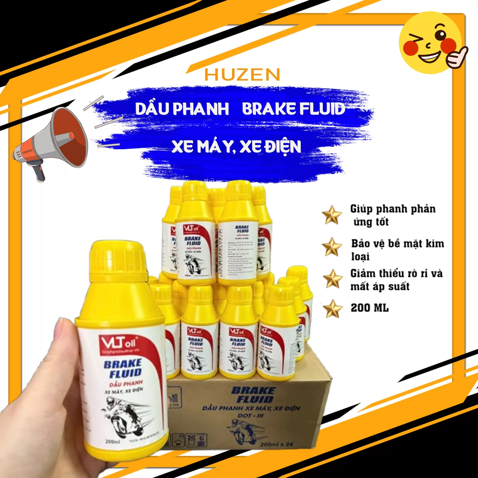 Dầu phanh Zeus 200ml – chuẩn DOT-3, truyền lực tốt, chống sôi, chống ăn mòn, an toàn cho hệ thống phanh