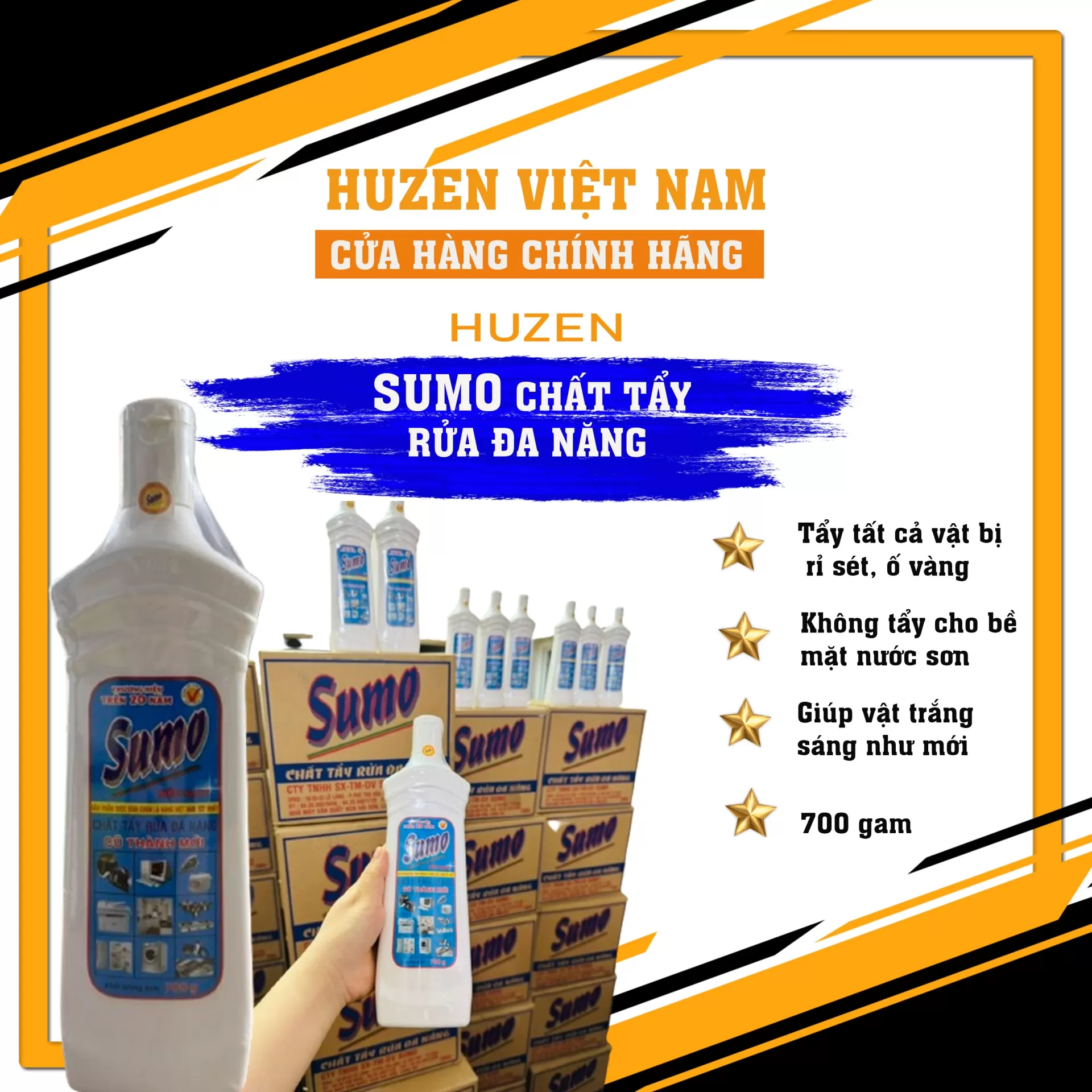 Sumo tẩy đa năng – tẩy sạch dầu mỡ, bụi bẩn cứng đầu, dùng cho bếp, sàn, ô tô, tiện lợi và hiệu quả